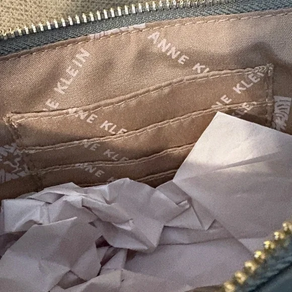 Anne Klein Sculpted Belt Half Moon Olive Crossbody Bag - Picture 6 of 9